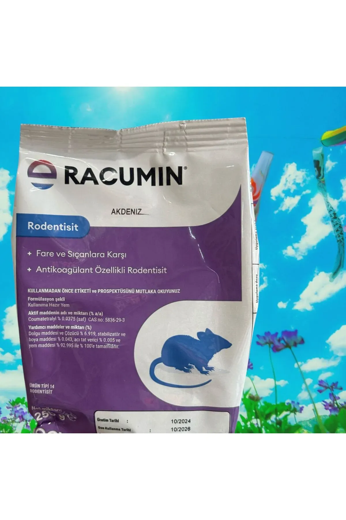 Bayer Envu Racumin Buğday Fare Ve Sıçan Zehiri 250 gram (ZEHİRLİ BUĞDAY) Yeni Üretim !!