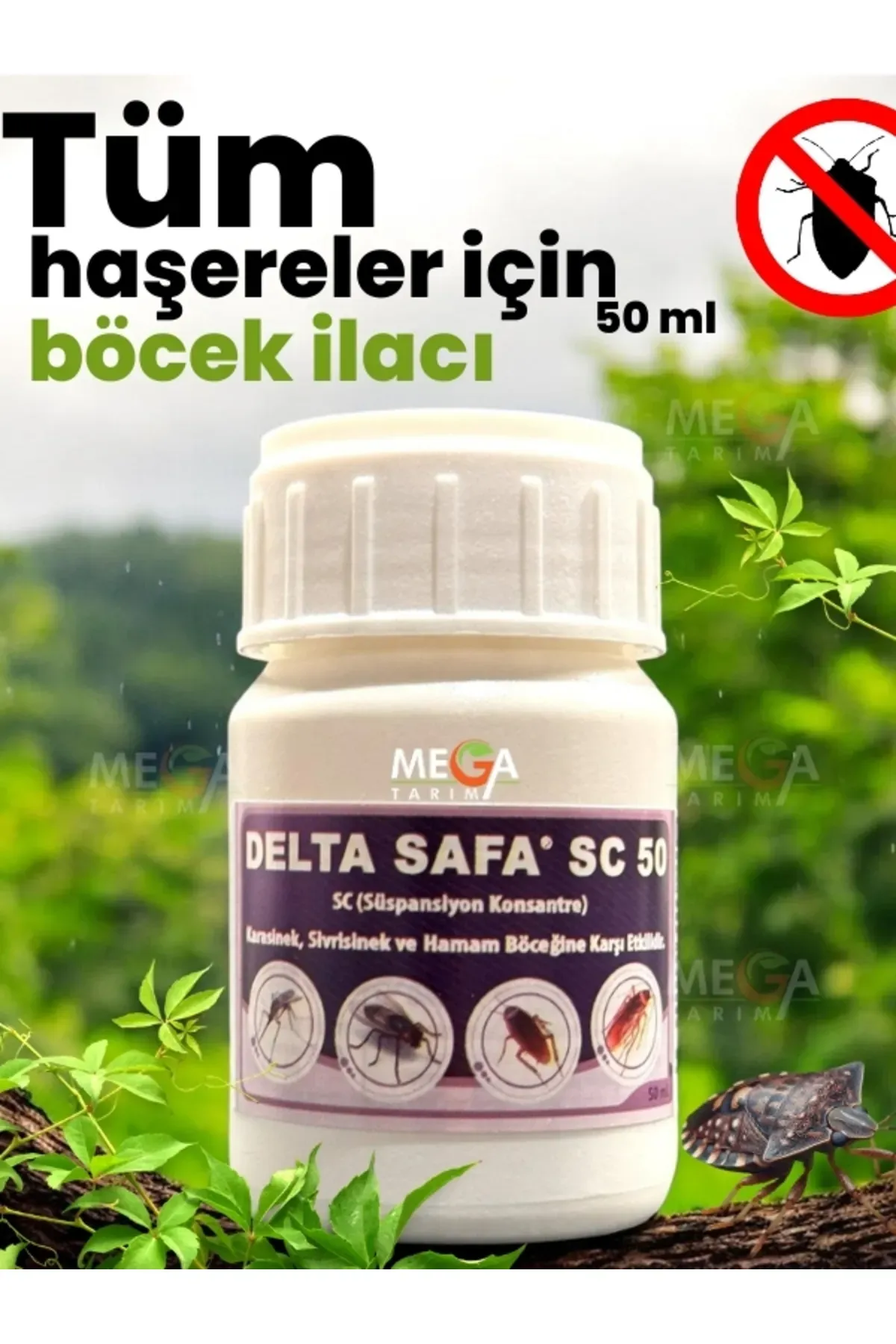 ORDU MEGA TARIM Delta Safa Tüm Haşereleri Kökten Temizlemeye Yarayan 50 Sc Tüm Haşere İlacı Konsantre