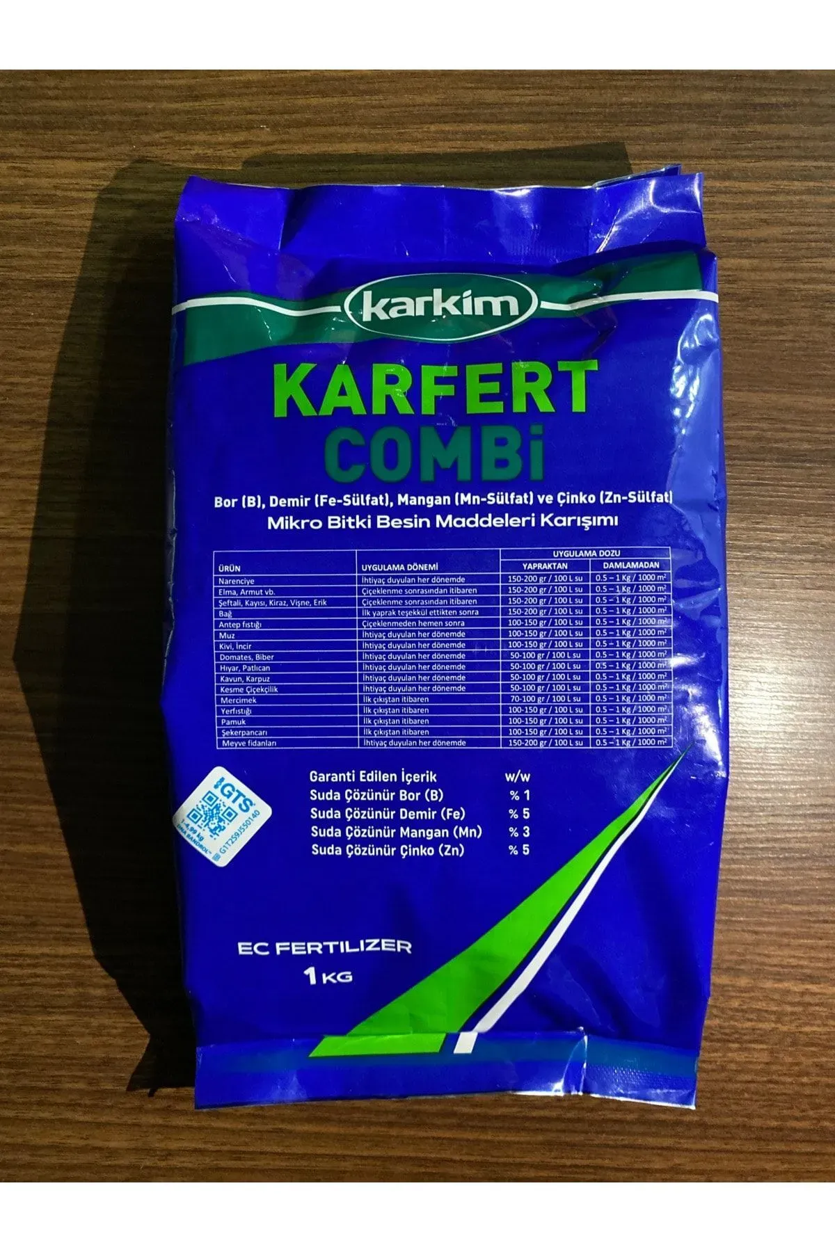 KARKİM Karfert Combi 1 Kg Demir Mangan Bor Çinko Karışımlı Toz Yaprak Gübresi