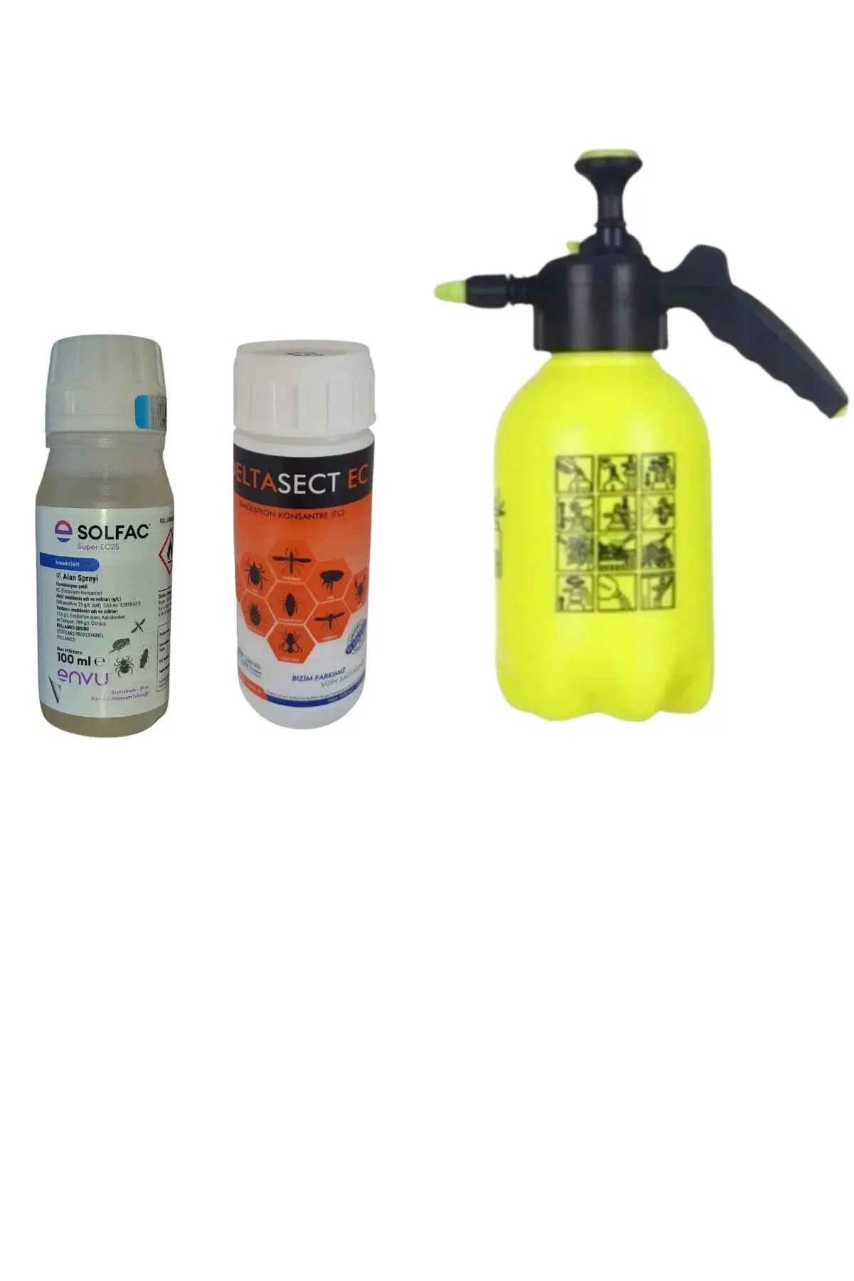 Bayer Solfac Süper EC25 100ML/Delta Sect 100ML/Kokulu Haşere İlaçları/2Lt Basınçlı Pompa